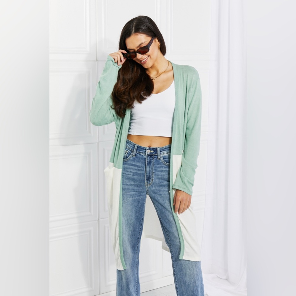 Culture Code Until You Came Color Block Duster Cardigan